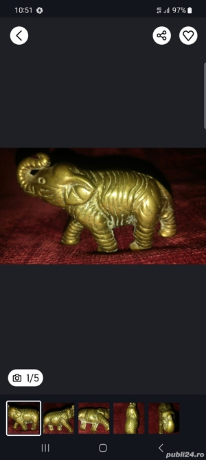 sculptura elefant din bronz masiv