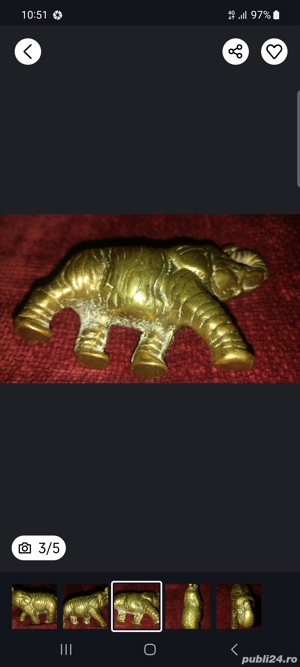 sculptura elefant din bronz masiv - imagine 2