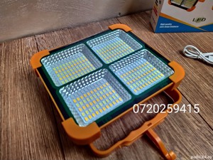 Proiector LED 300W Portabil, Panou Solar, USB, 5 Functii, Camping etc - imagine 5