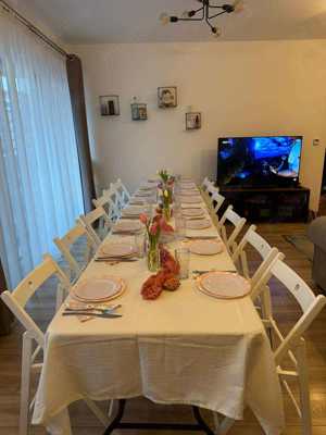 Mese   masa evenimente si mese cocktail    bar si scaune albe lemn - imagine 5