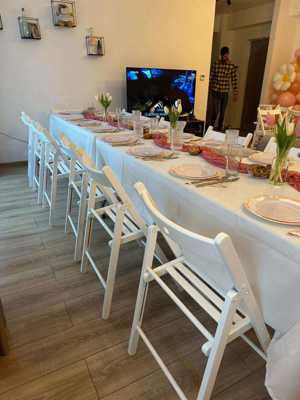 Mese   masa evenimente si mese cocktail    bar si scaune albe lemn - imagine 4