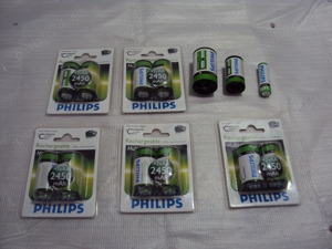 acumulatori AA Philips 2450 mAh cu adaptor R14,set 2buc - imagine 5