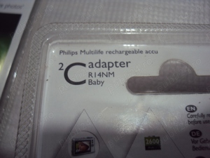 acumulatori AA Philips 2450 mAh cu adaptor R14,set 2buc - imagine 4