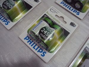 acumulatori AA Philips 2450 mAh cu adaptor R14,set 2buc - imagine 2