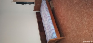 Pat lemn masiv+ saltea o persoana 