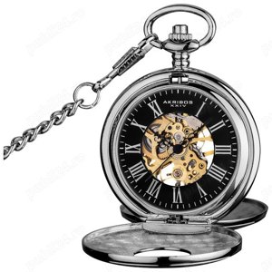 Ceas de buzunar clasic schelet | Akribos XXIV AK609 - Eleganță care bate la timp