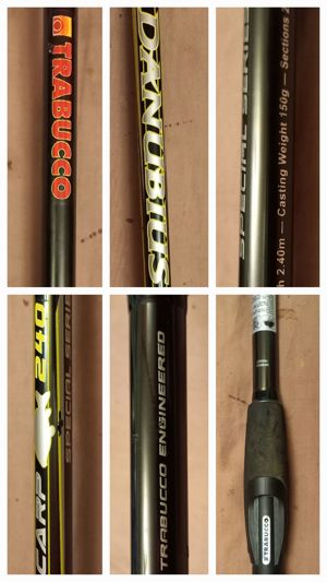 Lanseta carbon 2,4m Trabucco Danubius, mulibeta Trabucco 330, 3 rulmenti - imagine 2
