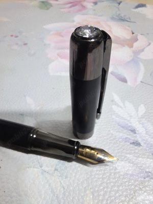 Stilou de lux Genius penita clasica Iridium Point M BLACK Metalic - imagine 3