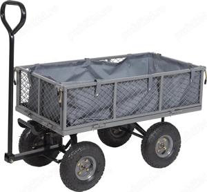 Vand Carucior metalic basculabil 112x50x55 cm roti pneumatice max 200 kg NOU 449 Lei - imagine 2