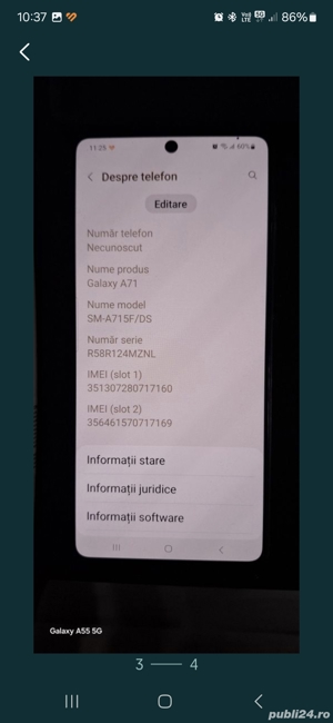 Telefon Samsung A71 dual sim.