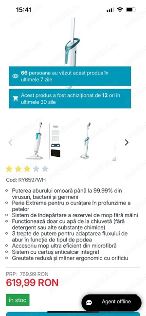 Mop electric ,o singură dată folosit