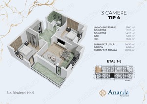 [BIRUINTEI-15 MIN M BERCENI] Apartament cu 3 camere complet decomandat - imagine 7