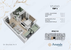 13 MIN. METROU BERCENI-Apartament tip studio-44 mp - imagine 9