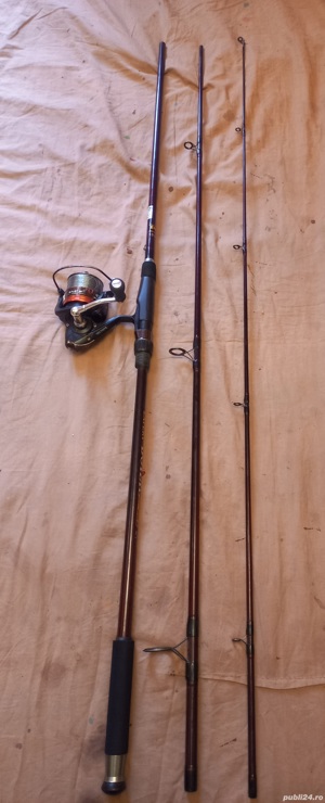 Lanseta 3,6m  carbon EnergoTeam Boile, mulineta Baracuda Bullet 60, 4+1 rulmenti 