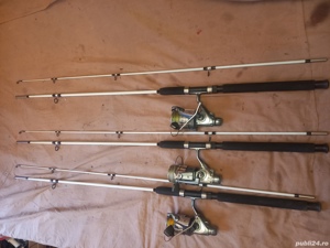 Lanseta fibra plina 2,4m,somn, dunare, actiune 250g, mulinete Golden R50, 4 rulmenti 
