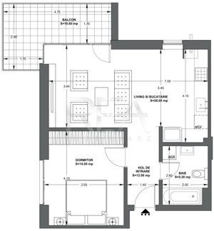 2 camere decomandat - Balcon 10,6 mp - Tepeș Vodă 152 - imagine 8