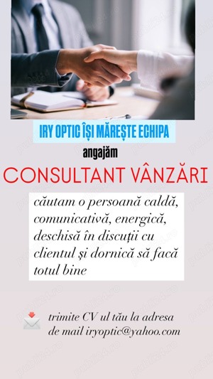 Angajăm consultant vânzări- Caransebeș 