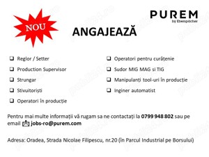 Purem Oradea angajează stivuitoristi, strungar, reglori, manipulanti tool-uri