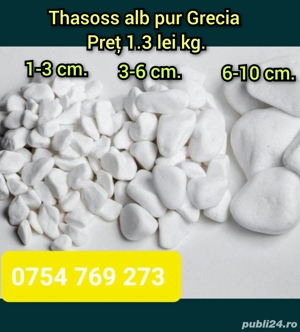 Piatra decorativa marmura alba thasoss alb pur Grecia Diferite dimensiuni preț 1.3 lei kg 