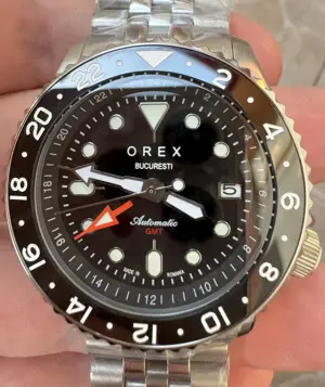 Orex Bucuresti Automat NH34 GMT Diver 200 m Inox Safir Ceramic Jubilee