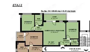 Vand apartament 3 camere Floresti
