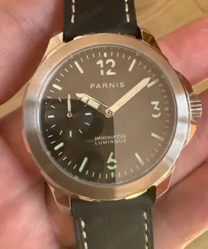 Parnis Pilot 44 mm Safir Manual Unitas 6497 Small Second