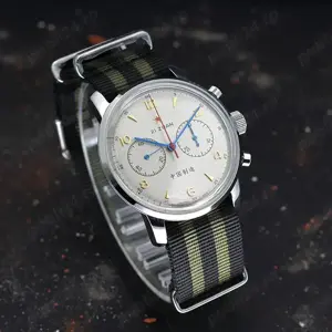 Ceas 42 mm Safir Cronograf RED STAR Pilot 1963 Seagull ST19 - imagine 3