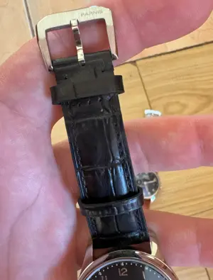 43 mm Parnis Portuguese Power Reserve Automatic Small Second Negru - imagine 2