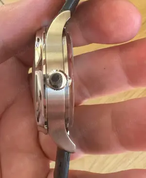 Parnis Portuguese 43 mm Automatic Power Reserve Flywheel Albastru - imagine 4