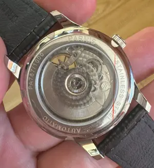 Parnis Portuguese 43 mm Automatic Power Reserve Flywheel Albastru - imagine 5