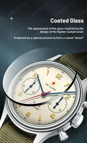 Seagull Original pilot 1963 International Edition Mechanical ST1901 Chronograph 38 mm - imagine 3