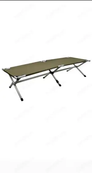 Pat pliant militar, cadru aluminiu, ranforsat, 190x65x42 cm Nou