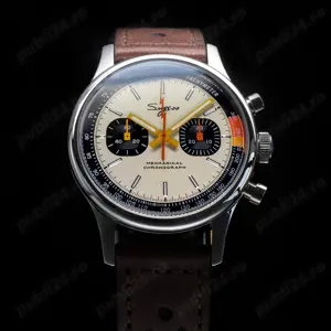 Sugess Cronograf Mecanic 1963 Seagull ST19 Pilot Safir 40 mm - imagine 2