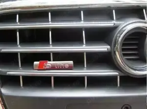 Sigla Audi S-line grilaj cu sistem de prindere, sigla metalica rezistenta la UV si agenti chimici - imagine 7