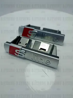 Sigla Audi S-line grilaj cu sistem de prindere, sigla metalica rezistenta la UV si agenti chimici - imagine 10