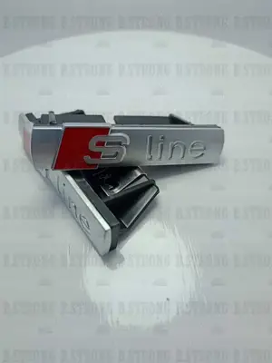 Sigla Audi S-line grilaj cu sistem de prindere, sigla metalica rezistenta la UV si agenti chimici - imagine 9