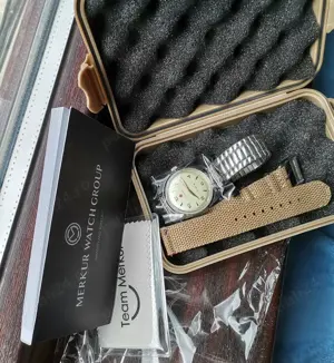 Ceas Retro Merkur Pilot 1963 mecanic Seagull 38 mm - imagine 3