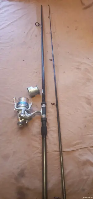 Lanseta carbon 3,6m, actiune 2,5lbs, mulineta Cool Angel J50, 11 rulmenti,  bat-runer 