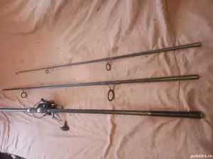 Lanseta carbon 3,6m Crapo, 3,5lbs, mulineta Baracuda GH7000, 8 rulmenti  - imagine 3