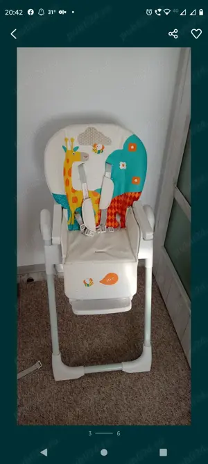 Scaun cu masă Wunderkid Play Alb Bej . - imagine 2