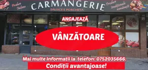 Carmangeria  Salsice e porcheta  angajează  Vânzătoare 