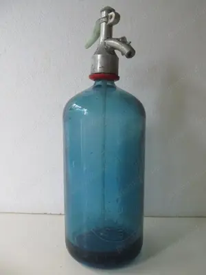 Sticla Sifon , 1l , albastra , Apa gazoasa Sibiu