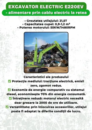 Utilaje electrice, excavator electric, incarcator electric, concasor mobil electric  - imagine 4