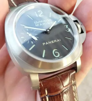 Panerai PAM177 Luminor Marina 44 mm Titan mecanic Unitas 6497 - imagine 4