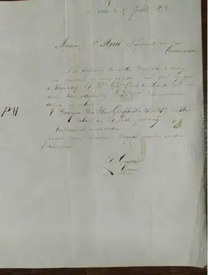 Scrisoare   Document vechi anul 1872 