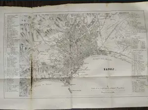 Harta veche oras Napoli Italia anii 1850