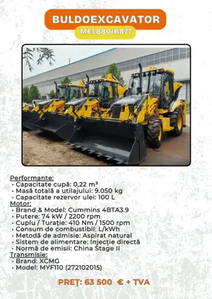 utilaje constructii, buldoexcavator, excavator, incarcator, concasor - imagine 3
