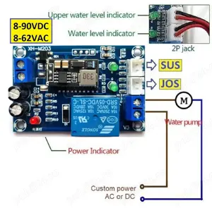 Releu apa nivel 8V - 90V AC DC senzor automatizare bazin acvariu, sensor umplere golire evacuare 