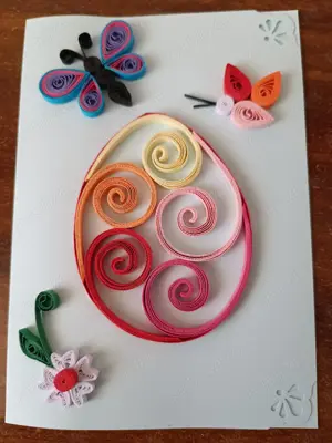 Felicitari handmade pentru Paste confecționate prin tehnica quilling - imagine 2