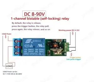 modul releu bistabil 8V-90V latch on-off